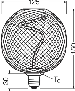 Osram LED Dekoleuchtmittel E27 Globe schwarz 3,5W dimmbar warmweiß
