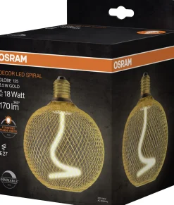 Osram LED Dekoleuchtmittel E27 Globe 125 18 Gold 3,5W dimmbar warmweiß