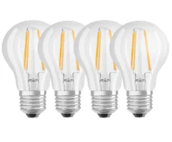 Osram LED Leuchtmittel Base Klassik A60 6,5W, 806lm, 2700K, warmweiß, 4er Pack