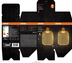 Osram LED Leuchtmittel Decor Flat Square 100 GOLD 3,5W 827 matt E27 Non-DIM