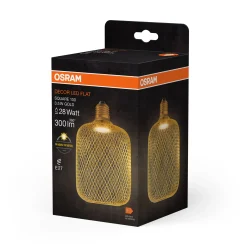 Osram LED Leuchtmittel Decor Flat Square 100 GOLD 3,5W 827 matt E27 Non-DIM