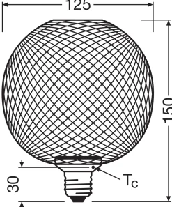 Osram LED Leuchtmittel Decor Flat Globe 3,5W 827 matt E27 Non-DIM