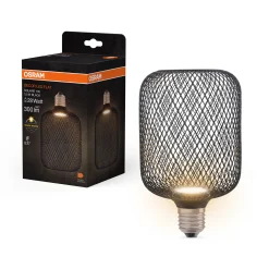 Osram LED Leuchtmittel Decor Flat Square 100 schwarz 3,5W 827 matt E27 Non-DIM