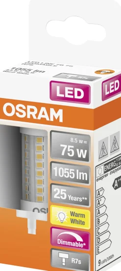 Osram LED Röhre R7S 9,5 W warmweiß, dimmbar, klar