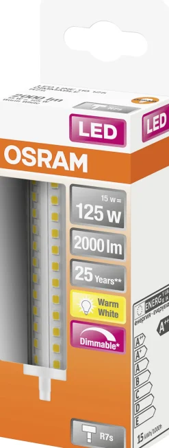 Osram LED Röhre R7s 15W warmweiß, dimmbar, klar