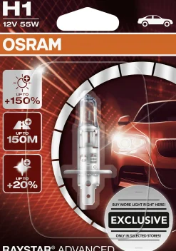 Osram Scheinwerferlampe H1 Raystar Advanced 2 Stück