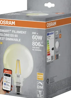 Osram SMART+ Matter Leuchtmittel E27 Globe 6W dimmbar warmweiß