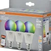 Osram SMART+ Matter Leuchtmittel E27 3er Pack Classic A60 9W RGBW matt