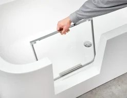 Ottofond Badewanne barrierefrei 180 x 80 cm mit Wassereinlauf links weiß