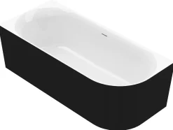 Ottofond Badewanne Mince Corner schwarz-weiß rechts 180 x 80 / 44 cm