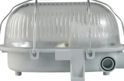 Ovalleuchte 60W Metallkorb grau