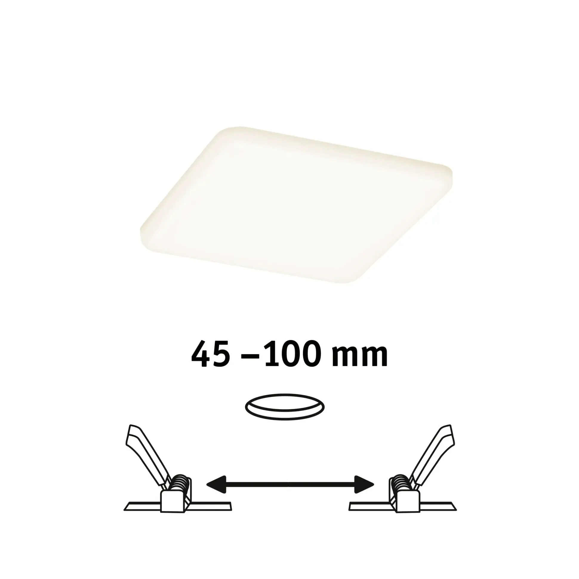 Paulmann Einbauleuchte LED Veluna Varifit eckig 12,5 cm 8,5 W satin