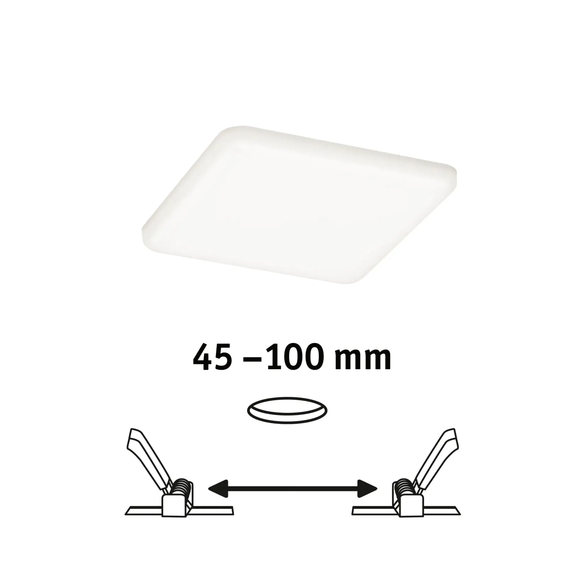 Paulmann Einbauleuchte LED Veluna Varifit eckig 12,5 cm 8,5 W satin