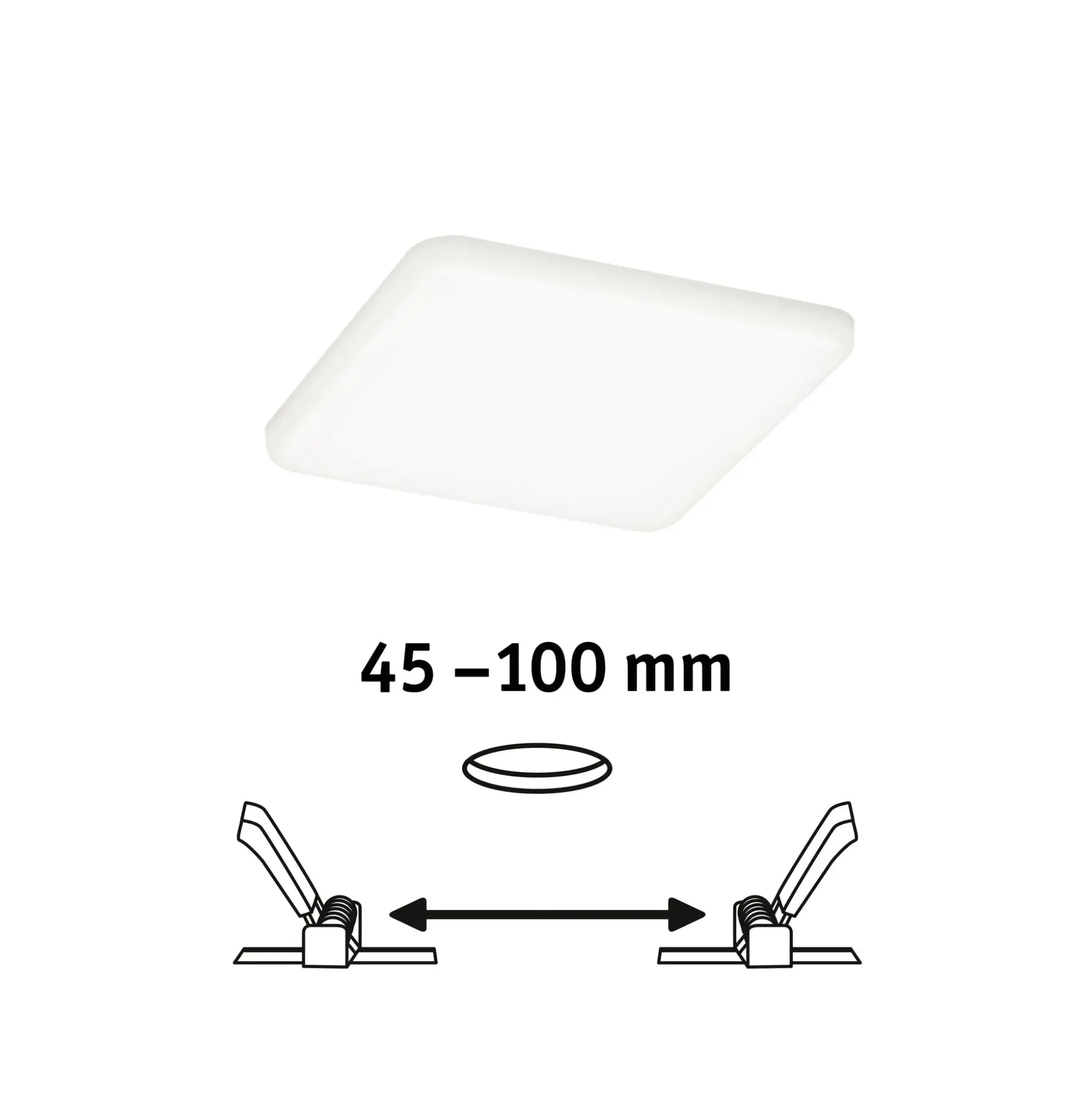 Paulmann Einbauleuchte LED Veluna Varifit eckig 12,5 cm 8,5 W satin