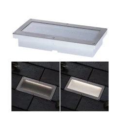 Paulmann LED Außen-Bodeneinbauleuchte Brick alu-grau 20 x 10 cm warmweiß