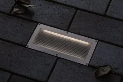 Paulmann LED Außen-Bodeneinbauleuchte Brick alu-grau 20 x 10 cm warmweiß