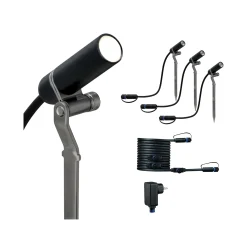 Paulmann Plug & Shine Spot Plantini Basisset Outdoor schwenkbar drei Spots