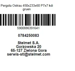 Pergola 450 x 233 x 60 cm, kesseldruckimprägniert