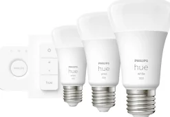 Philips Hue LED Leuchtmittel Starter-Set White warmweiß E27 9,5 W Bridge