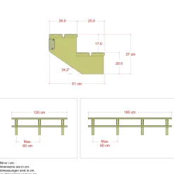 Plus Außentreppe Kiefer 2 Stufen 120 cm breit