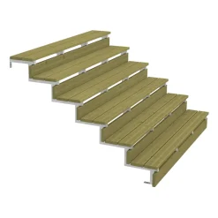 Plus Außentreppe Kiefer/Feuerverzinkt 6 Stufen 180 cm breit