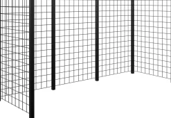Plus Mülltonnenabtrennung Stahlspalier 288x99x140cm  RAL 9005 Schwarz