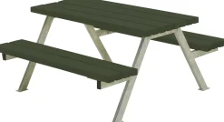 Plus Picknicktisch Kinder Alpha Stahl-Holz 118 x 118 x 57 cm schwarz