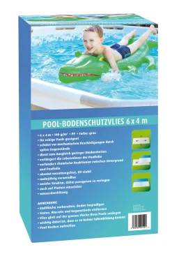 Pool-Bodenschutzvlies grau 6 x 4 m 140 g eckig