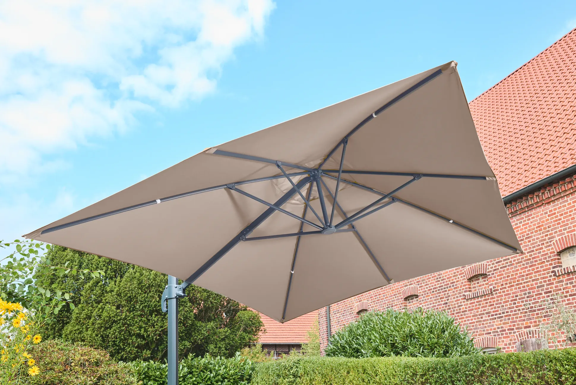 Primaster Ampelschirm Messina taupe, 300 x 400 cm