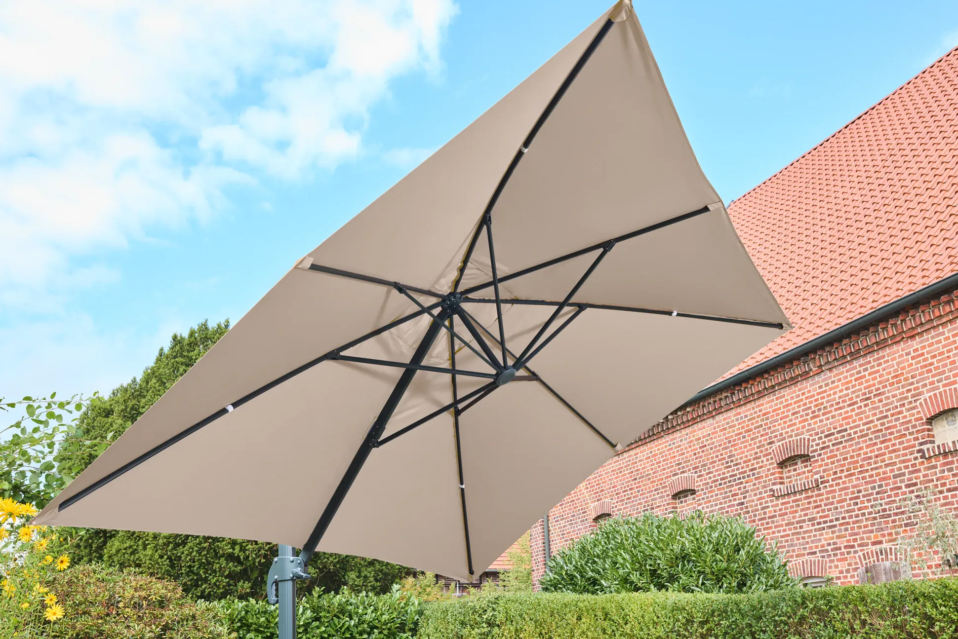 Primaster Ampelschirm Messina taupe, 300 x 400 cm