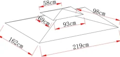 Primaster Ersatzdach Prato 219 x 162,5 cm dunkelgrau