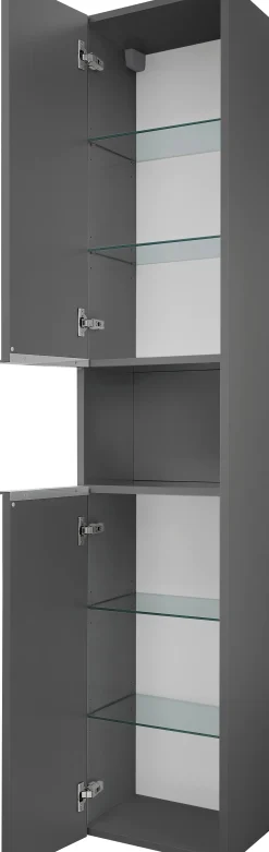 Primaster Hochschrank Düsseldorf grau 168 x 30 x 33 cm