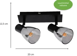 Primaster LED-Deckenlampe 2er Spot Miami E14 20 x 12,5 cm schwarz
