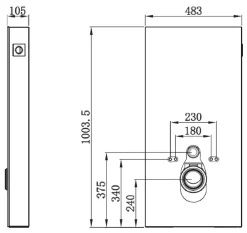 Primaster Vorwandelement Wand-WC inkl. Spülkasten 100 x 48,5 cm schwarz