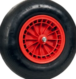 pro-bau-tec Ersatzrad für Schubkarre Vollgummi schwarz/rot