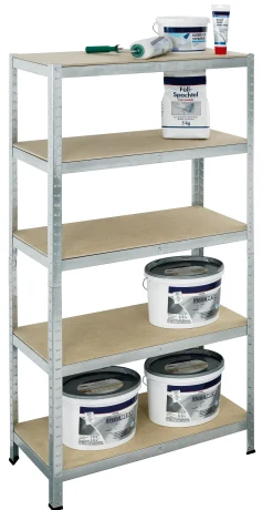 pro-bau-tec Schwerlastregal 180 x 90 x 40 cm 5 Holzböden 875 kg