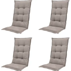 Progarden Gartenstuhl-Set Tampa mit Auflagen anthrazit/taupe 8-tlg.