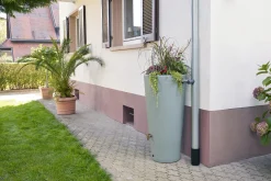 4rain Regenspeicher Vaso 2 in 1 Decor 220 L agave mit Pflanzschale