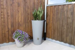 4rain Regenspeicher Vaso 2in1 Decor 220 L zinkgrau mit Pflanzenschale