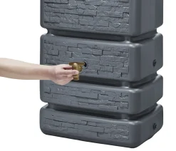 4rain Regenwasser-Wandtank Slim Stone Decor graphite grey 350 Liter
