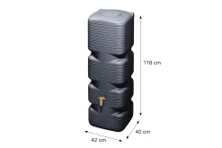 4rain Wandtank Quadro mit Deckel & Auslaufhahn 170 L