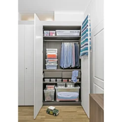 Rotho Aufbewahrungsbox CLEAR mit Deckel 10 L transparent 3er-Set