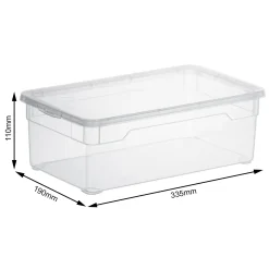 Rotho Aufbewahrungsbox CLEAR mit Deckel 5 L transparent 4er-Set