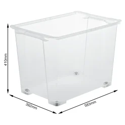 Rotho Aufbewahrungsbox EVO Easy mit Rollen 65 L transparent