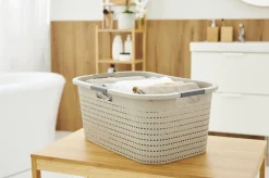 Rotho Wäschekorb Country, 40 L cappuccino