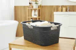 Rotho Wäschekorb Country, 40 L anthrazit
