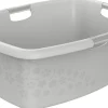 Rotho Wäschewanne Flowers 50 L kühles grau