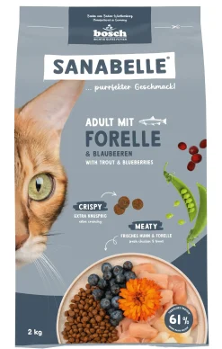 Sanabelle Katzentrockenfutter Adult mit Forelle & Blaubeeren für ausgewachsene Katzen 2 kg