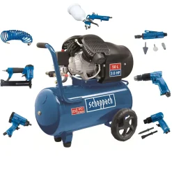 Scheppach Kompressor-Set 2200 W 10 bar 50 L 412 l/min inkl. Zubehör