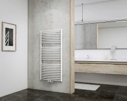 Schulte Badheizkörper 121 x 62 cm weiß 678 Watt Anschluss mittig